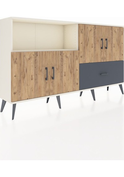 Arges Konsol 4 Raflı Tek Çekmeceli 4 Kapaklı 176x30x99 Aytaşı-çam Aytaşı-çam/antrasit Arges Konsol 4 Raflı Tek Çekmeceli 4 Kapaklı 176x30x99 Aytaşı-çam Aytaşı-çam/antrasit