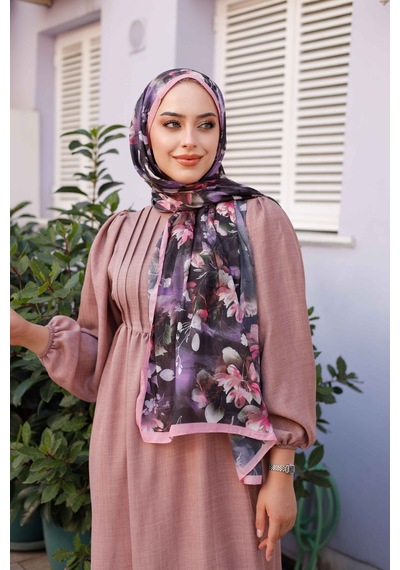 Mimiyum Ross Kraşli Şal Sarmaşık Güller Şeker Pembe