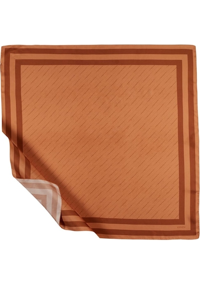 İpekevi Twill İpek Eşarp - Çizgili Signature - Taba - Gümüş Siyah