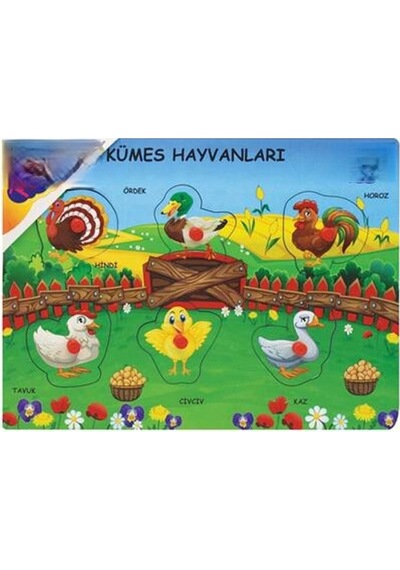 Ony-191-192-193 Ahşap Tutmalı Çiftlik Sevimli Kümes Hayvanları
