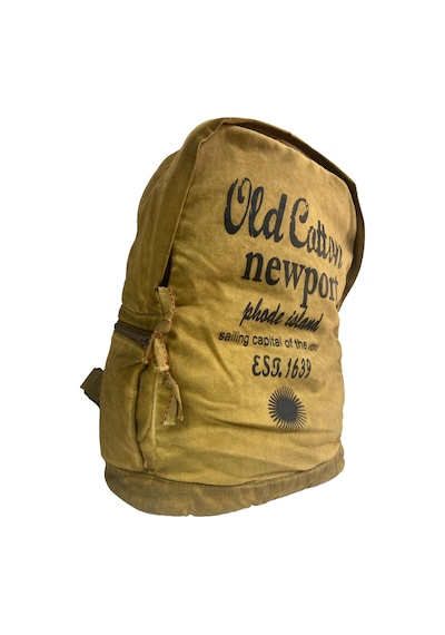 Old Cotton Cargo Kaliteli Vintage Disayn Laptop Bölmeli Sırt Gezi Çantası Leone Bag Oil 5100 Camel