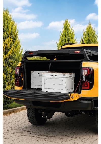 Walke Campbox Katlanabilir Kamp Masası Ve Saklama Kutusu 50x38 Cm Ahşap Kapaklı Bej