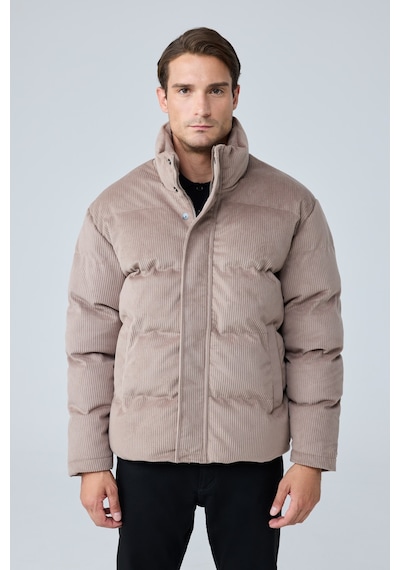 Danger Erkek Su Geçirmez Kadife Puffer Şişme Mont Bej 4346dngr