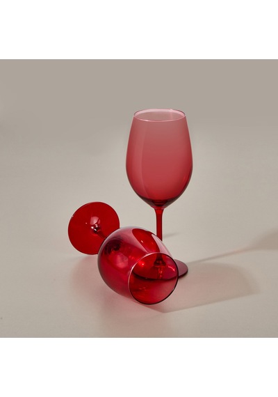 Raklee Larc 2'li Ayaklı Bardak - Kırmızı - 540 Ml Renkli