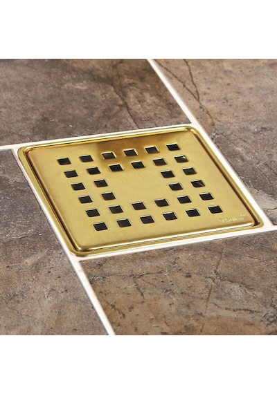 Sukar 10x10 Altın Çelik Çerçeveli Kare Izgaralı Yer Süzgeci 1041-1283222-71