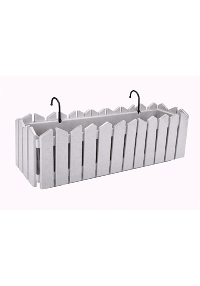 Omnipazar Ozn-616 Efes Askılı Balkon Saksı Takımı 9 Litre No:2 Gri