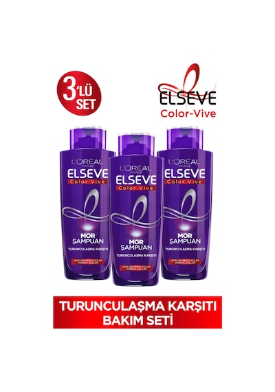 Elseve Turunculaşma Karşıtı Mor Şampuan 3 x 200 ML Elseve Turunculaşma Karşıtı Mor Şampuan 3 x 200 ML