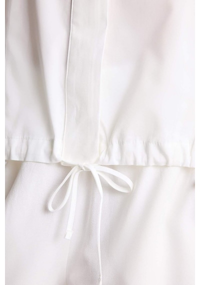 Defacto %100 Pamuk Regular Fıt Poplin Uzun Kollu Ecru Tunik H0675ax26sper105 Ekru-er105