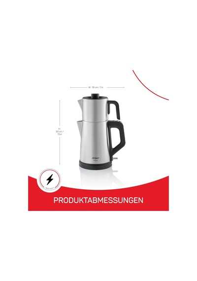 Ar3129 Deminde Çay Makinesi 1800w, 1 L Demlik Kapasitesi, Inox Diğer