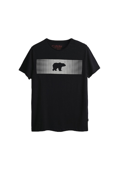Bad Bear Fancy Erkek Siyah Baskılı Bisiklet Yaka Tişört Siyah