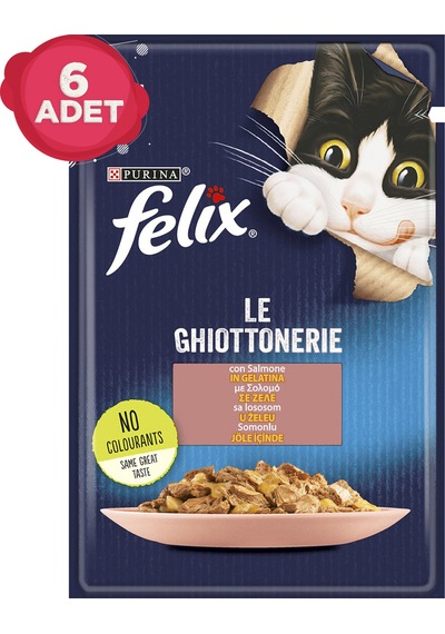 Purina Felix Somonlu Pouch Yetişkin Kedi Maması 6 x 85 G