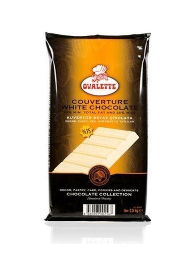 Ovalette Beyaz Kuvertür Extra Çikolata 2,5 Kg