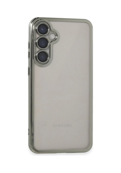 Samsung Galaxy Uyumlu, S23 Fe Kılıf Lensli Silikon - Gümüş