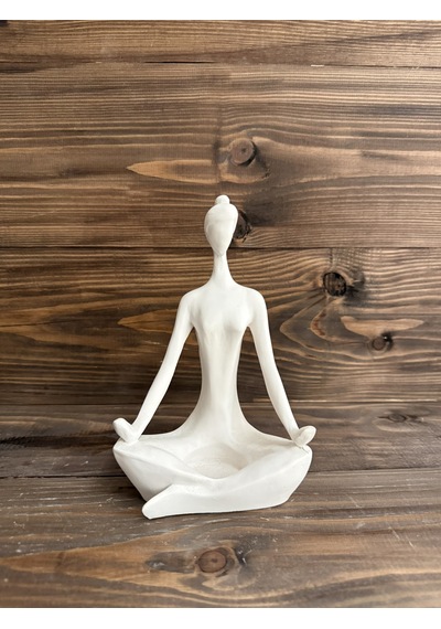 Ham Polyester Lotus Yoga Kadın Figürü