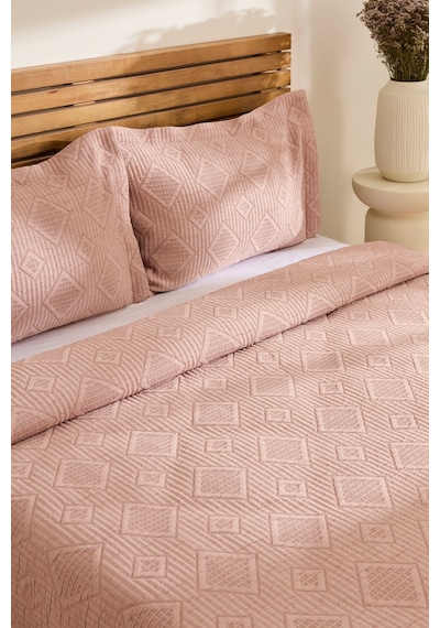 Kaşmir Home Serenty Çift Kişilik Yatak Örtüsü Takımı Rose Rose