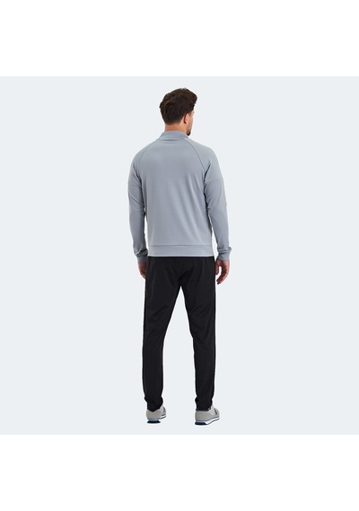 Slazenger RARELY Erkek Fermuarlı Dik Yaka Cepli Gri Eşofman Takımı