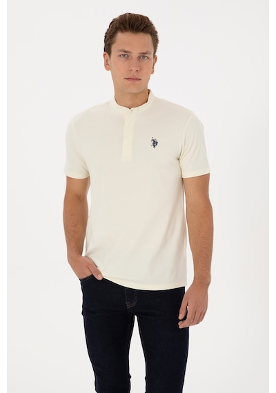 U.S. Polo Assn. Erkek Regular Fit Hakim Yaka Beyaz Tişört 50324794-VR013 U.S. Polo Assn. Erkek Regular Fit Hakim Yaka Beyaz Tişört 50324794-VR013