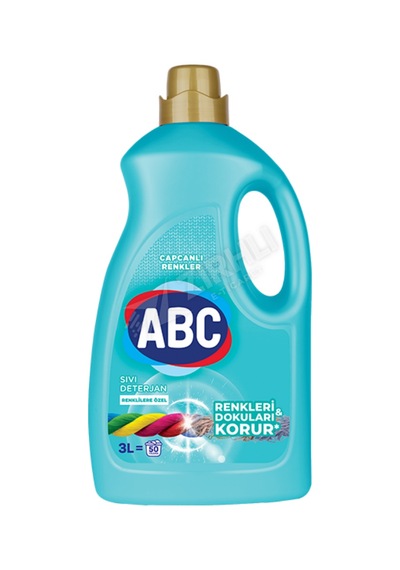 3 Adet Abc Sıvı Çamaşır Deterjanı Renklilere Özel 3 Lt