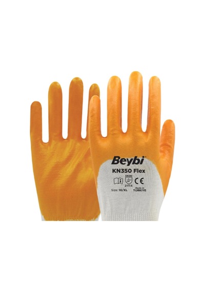 Beybi Kn350 Nitril Kaplı Örme Eldiven No:10