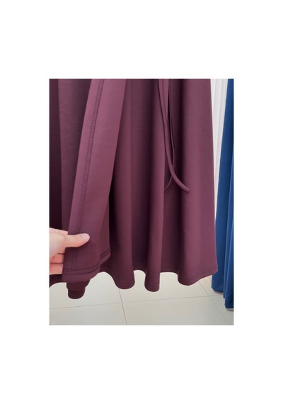 Unika Boutique Elisaid Yandan Bağlamalı Parçalı Skuba Etek-gs3788 Beyaz Bordo