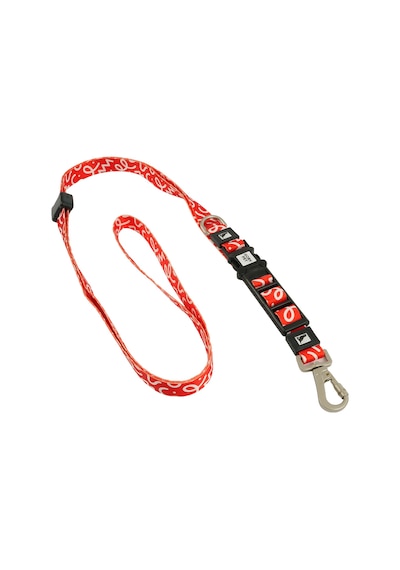 Köpekler İçin Dayanıklı Ve Güvenli, Desenli Eller Serbest Gezdirme Tasması 25mm Kırmızı