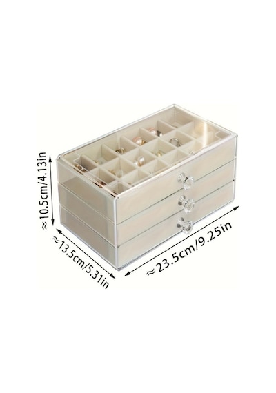 River World Takı Ve Mücevher Kutu Organizer 3 Katlı Renkli
