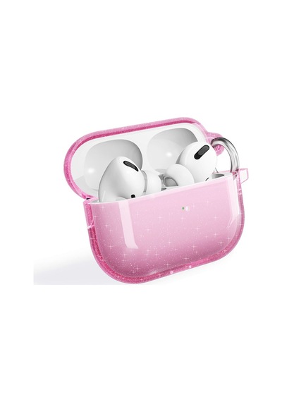 Apple AirPods Uyumlu Pro 2 Zore Allstar Airbag 32 Parlayan Simli Saydam Renkli Kılıf Pembe