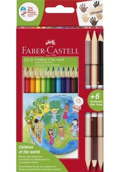 Faber-Castell Kuruboya 12+3 Bicolor Dünya Ç.Üçgen 5171201744