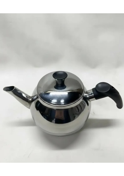 Çelik Demlik 1 Litre Yanmaz Kulp Her Semavere Uyumlu Krom