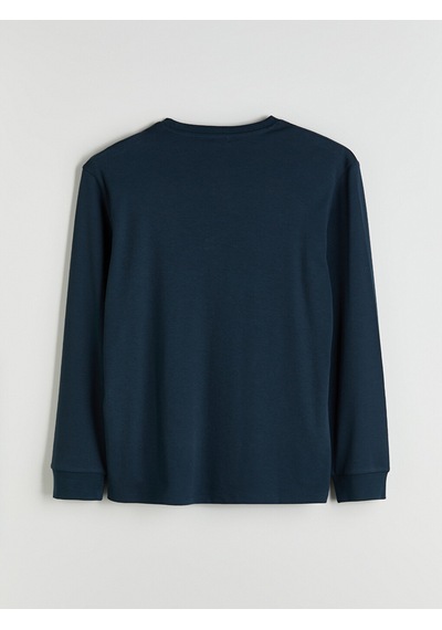 LC Waikiki Lc Waıkıkı Petrol Bisiklet Yaka Uzun Kollu Erkek Sweatshirt