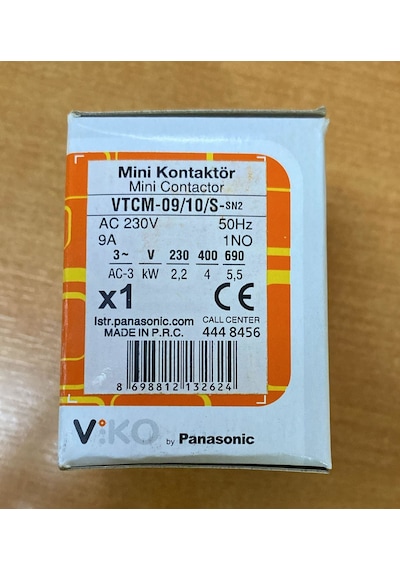 Viko Kontaktör Mini 9 Amper 1no Bobinli Vtc-09/10/s