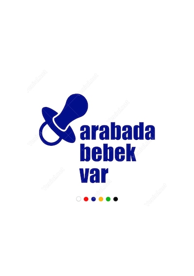 Emzik Ve Arabada Bebek Var Yazısı Stickerı (406983749)