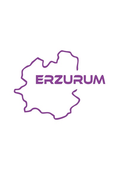 Erzurum Harita Araba Sticker 17x17 Cm Mor