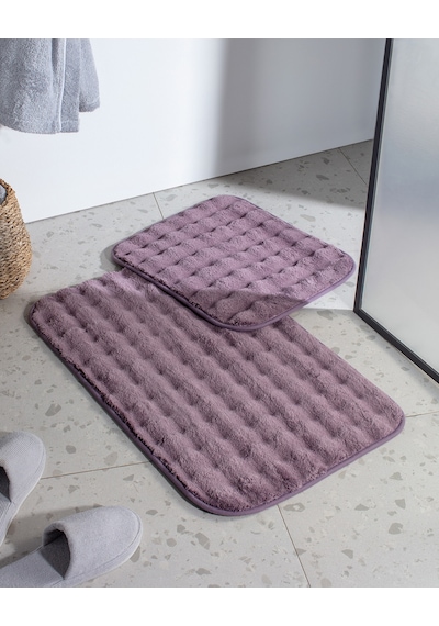 Madame Coco Reflet Bubble 2'li Banyo Paspası - Koyu Mürdüm 8684427127902 Çok Renkli