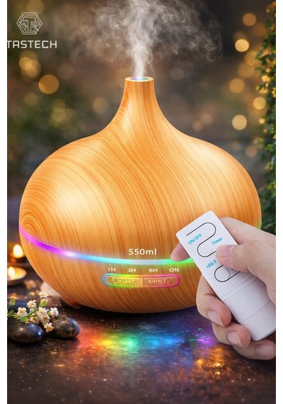 550ml Oda Hava Nemlendirici Rgb Led Işıklı Humudifier Zaman Ayarlı Buhar Makinesi Aroma Difiser