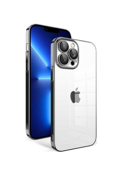 Apple Uyumlu iPhone 12 Pro Kılıf Kamera Korumalı Renkli Çerçeveli Zore Garaj Kapak Siyah