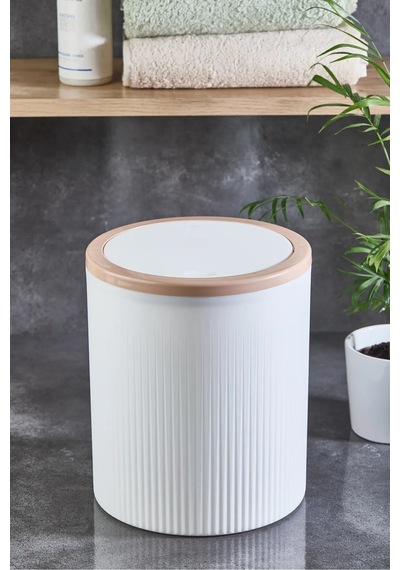 Büyük Çöp Kovası 7 Litre Ofis, Mutfak Ve Banyo İçin Şık Ve Kullanışlı Kova Beyaz