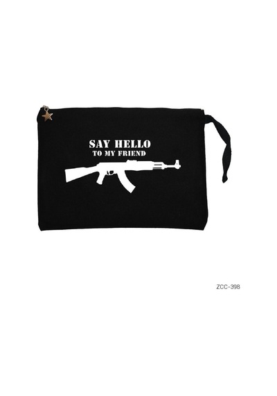 Zepplin Giyim Say Hello My Friend Ak 47 Clutch Astarlı Cüzdan El Çantası