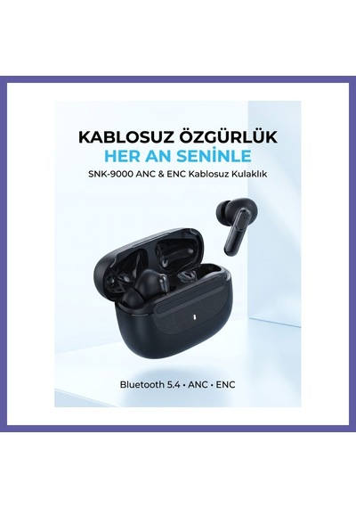 Bezos Snk-9000 Siyah Anc & Enc Kablosuz Bluetooth Kulaklık 5.4 Kulak İçi Kulaklık Nıda