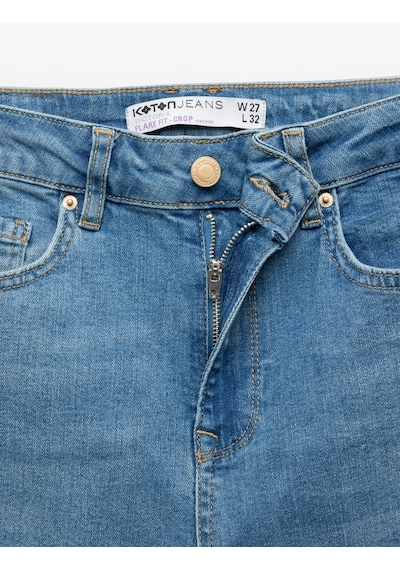 Koton Yüksek Bel Dar Kalıp Düğmeli Cepli İspanyol Paça Crop Jean Pantolon - Flare Jeans Orta İndigo 6wal40038md Indigo Koton Yüksek Bel Dar Kalıp Düğmeli Cepli İspanyol Paça Crop Jean Pantolon - Flare Jeans Orta İndigo 6wal40038md Indigo
