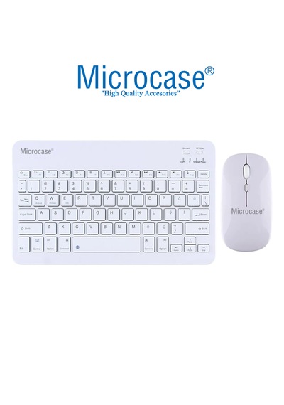 Microcase Honor Pad X8b 11 İnch İle Uyumlu Macbook Çantası+türkçe Bluetooth Klavye+mouse+tablet Standı Beyaz Al5164