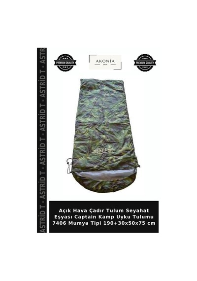 Açık Hava Çadır Tulum Seyahat Eşyası Captain Kamp Uyku Tulumu 7406 Mumya Tipi 190+30x50x75 Cm Çok Renkli