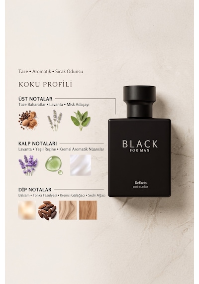 DeFacto Black Erkek Aromatik 50 ml Parfüm L4179AZNSBK23