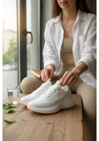 Enoch Kadın Ortopedik Dynamic Step Comfort Koşu Sneaker Beyaz