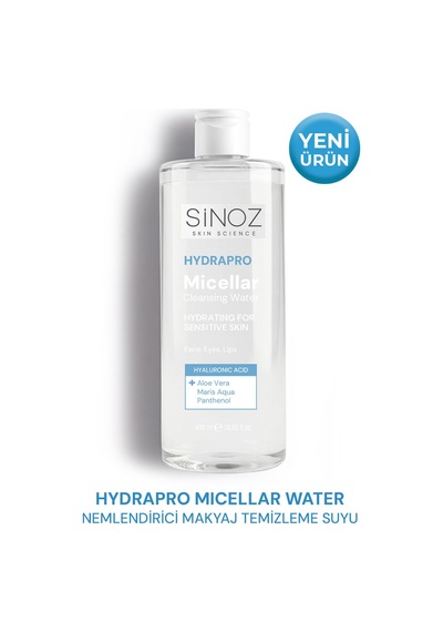 Sinoz Hydrapro Micellar Water Hassas Ciltler İçin Nemlendirici Makyaj Temizleme Suyu 400 Ml