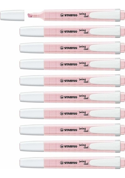 Stabilo Fosforlu Kalem Swing Cool Kalem Tipi Pastel Pembe 275/129 10'lu Pembe