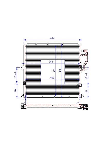 Orıs Klima Kondenseri Bmw E36 316i-318i-320i 90 490x426x16 Oto.-mek. Orıs Cbm105016 64538369105
