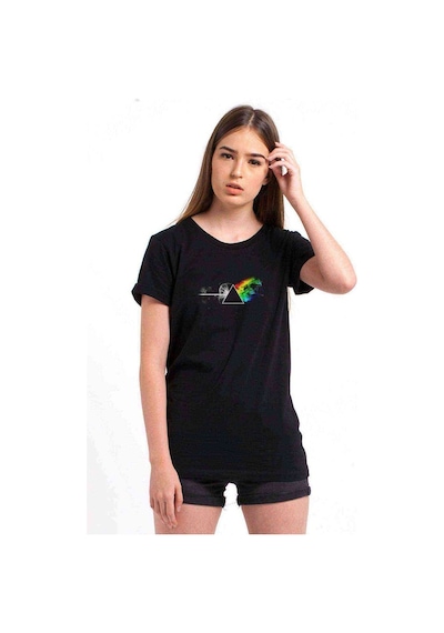 Pink Floyd Dark Side Of The Baskılı Siyah Kadın Tshirt (534691599)