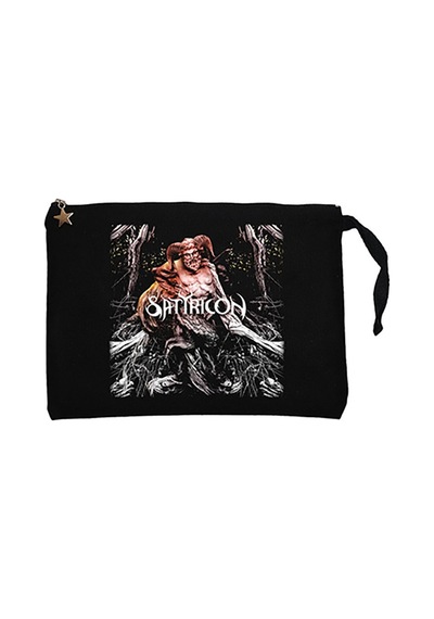 Satyricon 2013 Album Siyah Clutch Astarlı Cüzdan / El Çantası Siyah