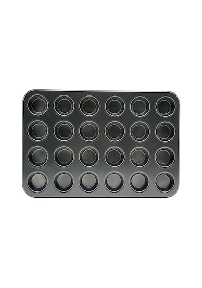 24 Gözlü Metal - Siyah Düz Muffin - Kek Kalıp 5468 Çok Renkli